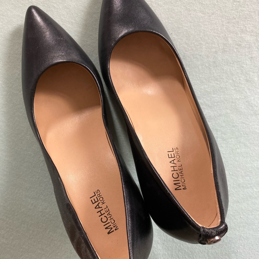 Black Leather Heels Michael Kors